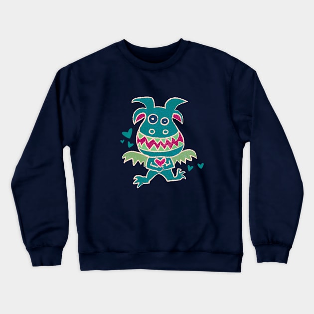 Love Dragon Crewneck Sweatshirt by lauran